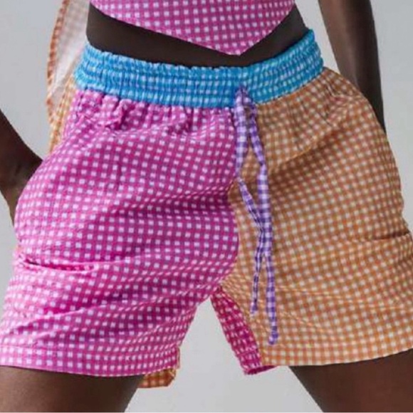 Tach Gingham Shorts S Cotton Pull On Coastal Preppy Beach Old Money Hamptons 90s - Picture 4 of 13